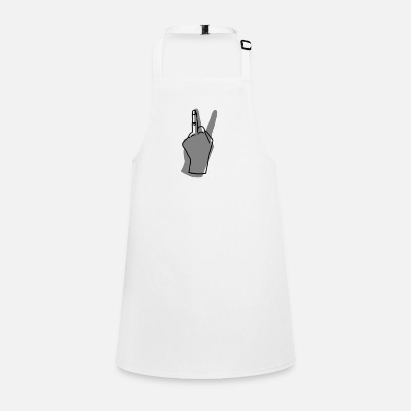 peace gray - Children's Apron - white
