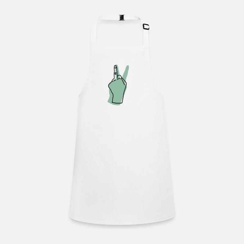 peace hand green Schürze für Kinder