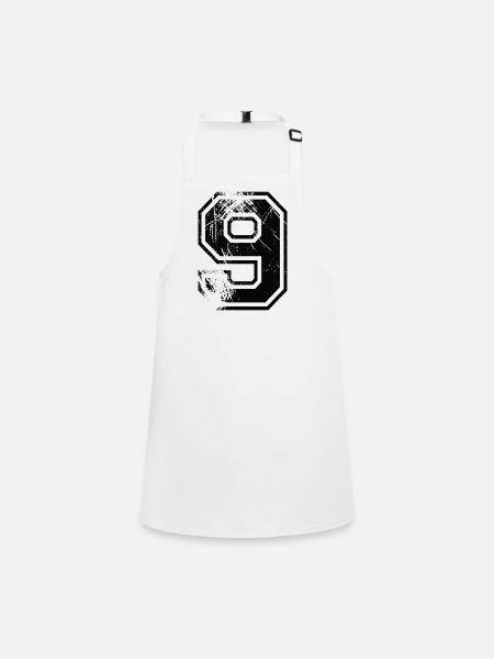 Number 9 Team Football Baseball Basketball University - Children's Apron - white - Front