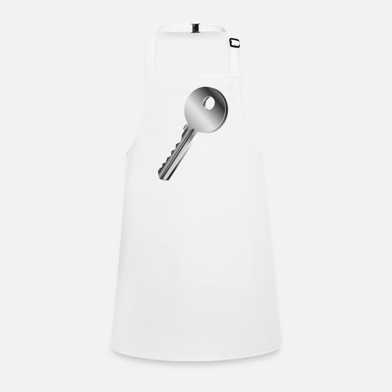 silver-colored single key Children's Apron