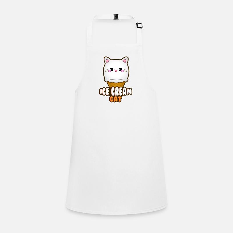Crème glacée Chat Crème glacée Chat glace Boule de crème glacée à la vanille Tablier Enfant