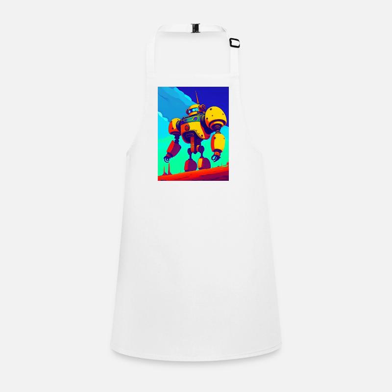 Savage Style: A Retro-Futuristic Robot Skeleton Children's Apron