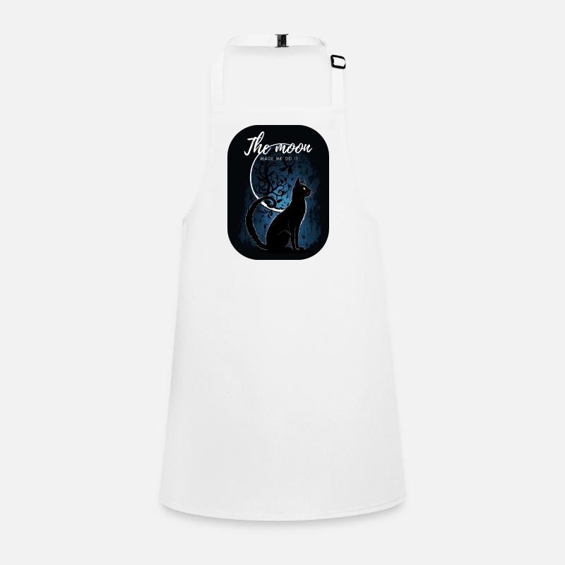 Black cat with the moon Children's Apron
