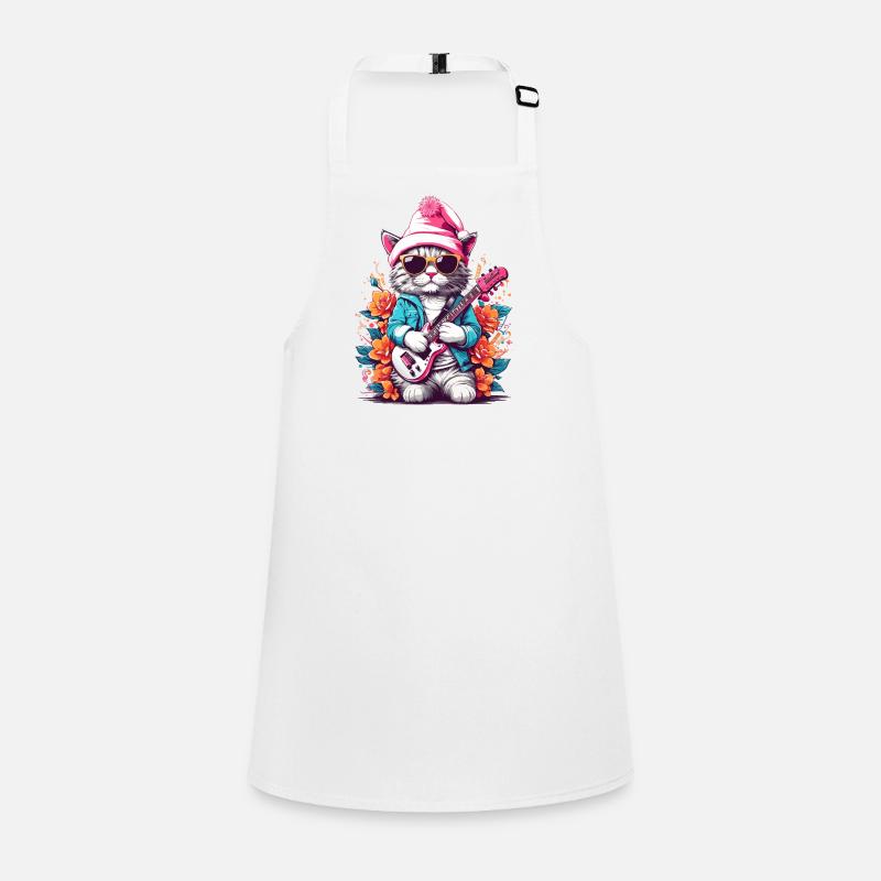 Cute cat with guitar Children's Apron