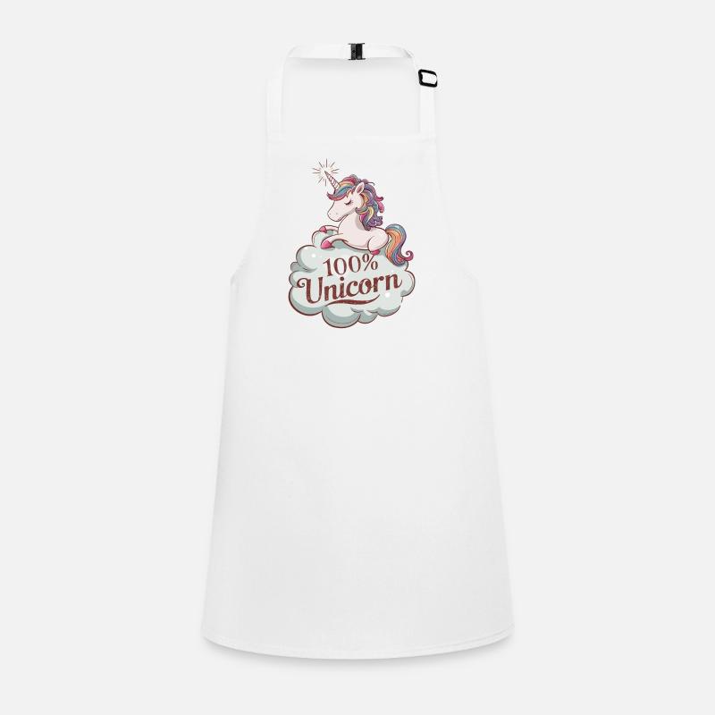 100% Unicorn - Authentisches Einhorn Design Schürze für Kinder