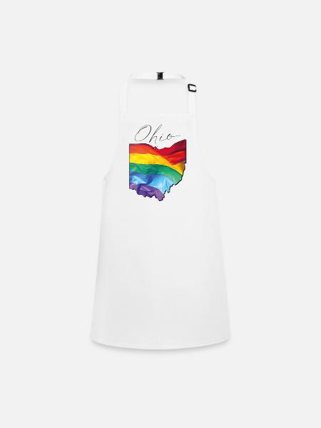Ohio (United States) | Real Flag | LGBTQIA+ Script - Children's Apron - white - Front