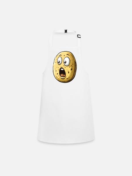 Funny Shocked Potato - Children's Apron - white - Front