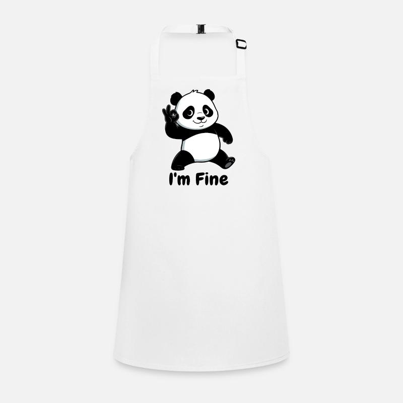 Panda Daumenhoch Cartoon Schwarz Schürze für Kinder