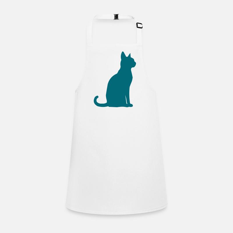 Teal Cat Silhouette Children's Apron