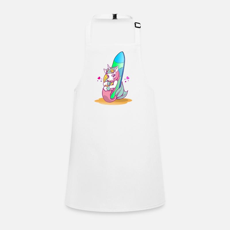 Licorne avec planche de surf sur la plage Tablier Enfant