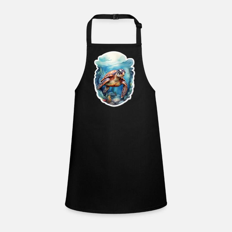 Sea's turtle under water Children's Apron