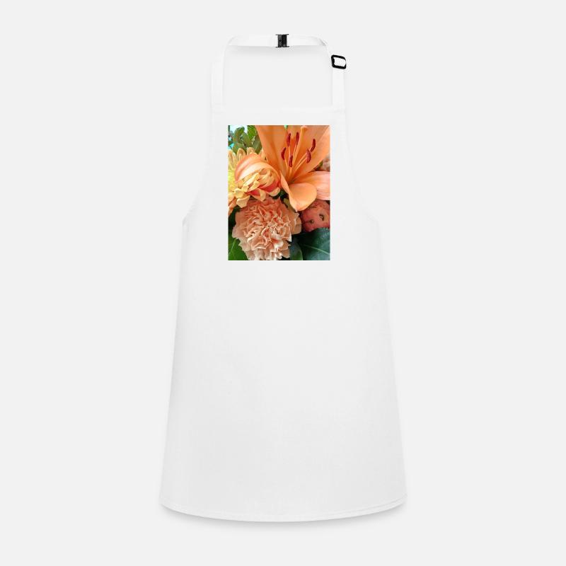 Warmes orangefarbenes Blumenmuster Schürze für Kinder