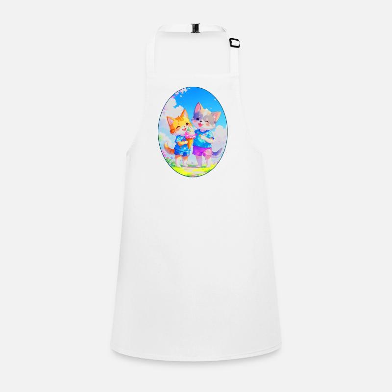 Kätzchen, Hündchen & Eiscreme (Oval) Children's Apron