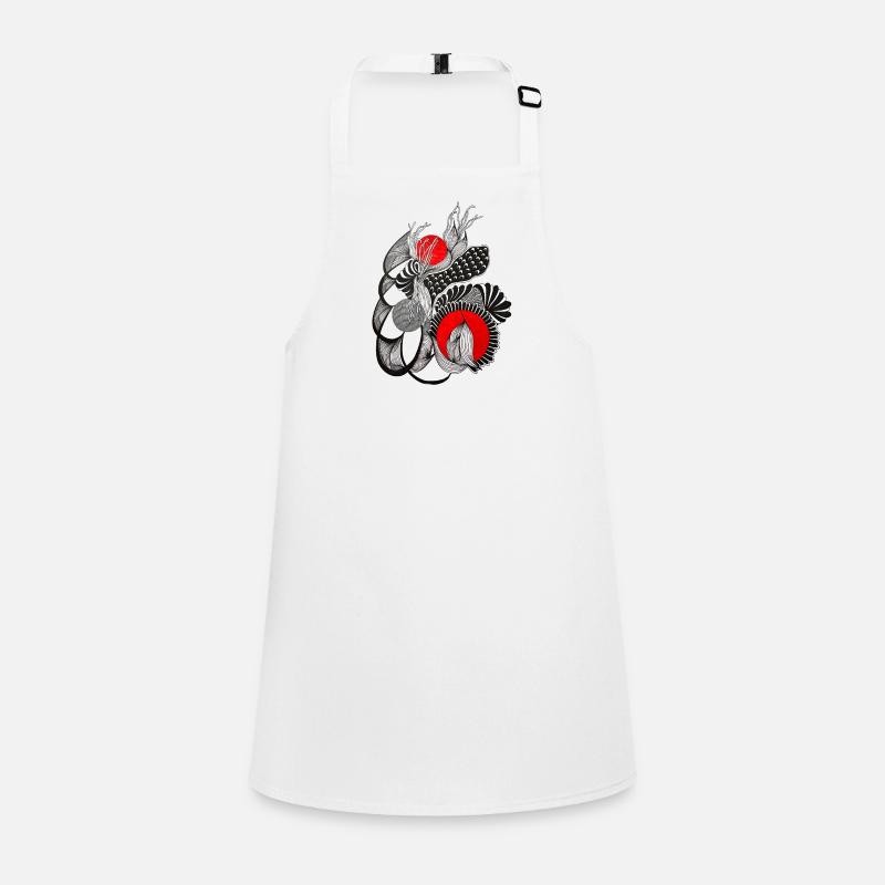 Cercles de fleurs monochromes avec rouge Tablier Enfant