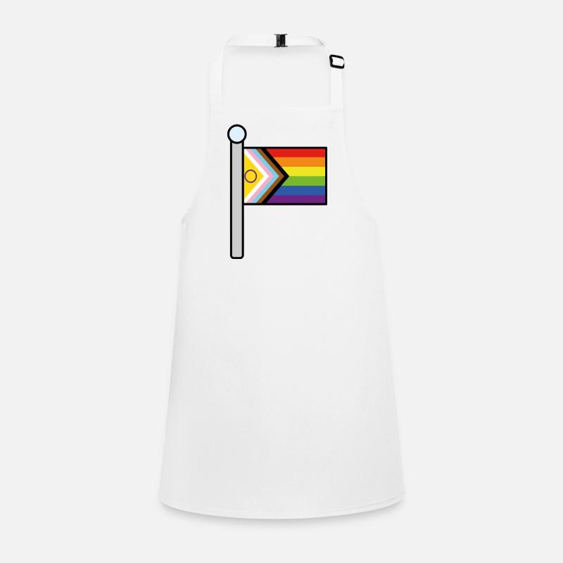 Inclusive Progress Pride flag pole Children's Apron