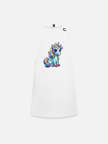 Licorne assise - Tablier Enfant - blanc - Devant