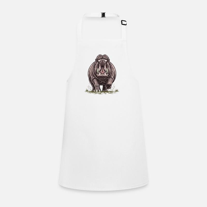 Hippopotame en Charge Puissance Sauvage Tablier Enfant