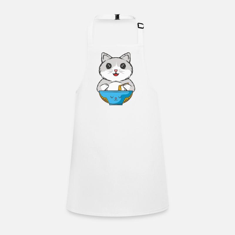 Le chat mange des nouilles Tablier Enfant