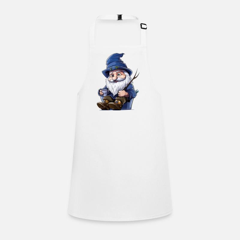 Blue forest gnome with mug Children's Apron