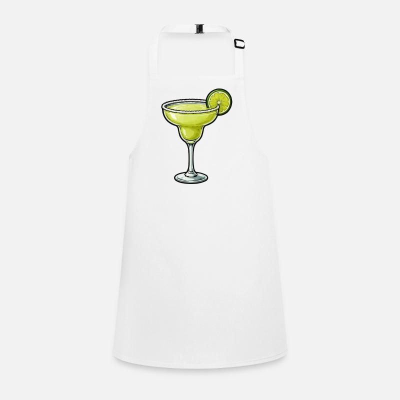 Design av lime margaritaglas - Förkläde för barn - vit