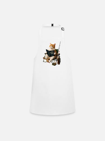 Chat pêcheur - Tablier Enfant - blanc - Devant