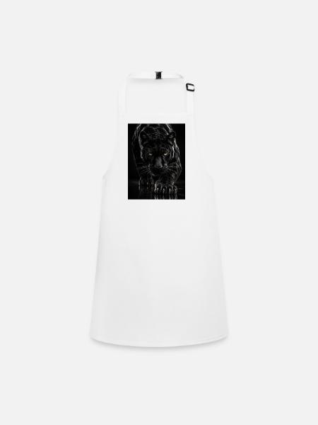 Panthère Noire des Ombres - Tablier Enfant - blanc - Devant