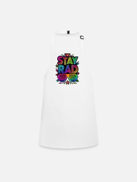 80's Costume 80s - Children's Apron - white - Front