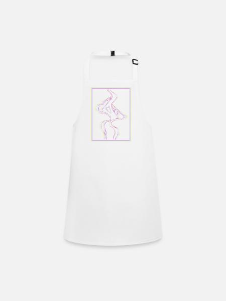 Kissing mouths in rainbow frame - Children's Apron - white - Front