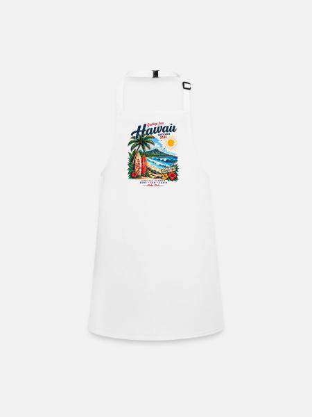 Hawaii Surf & Sunshine Vintage Tee - Children's Apron - white - Front