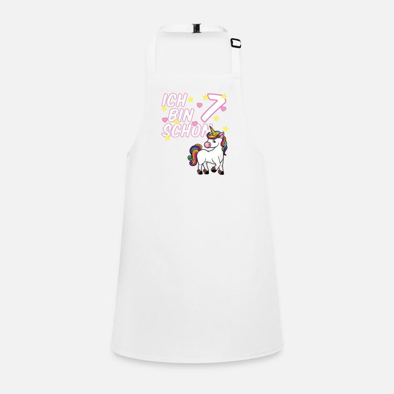 7. Geburtstag Kinder Einhorn Schürze für Kinder