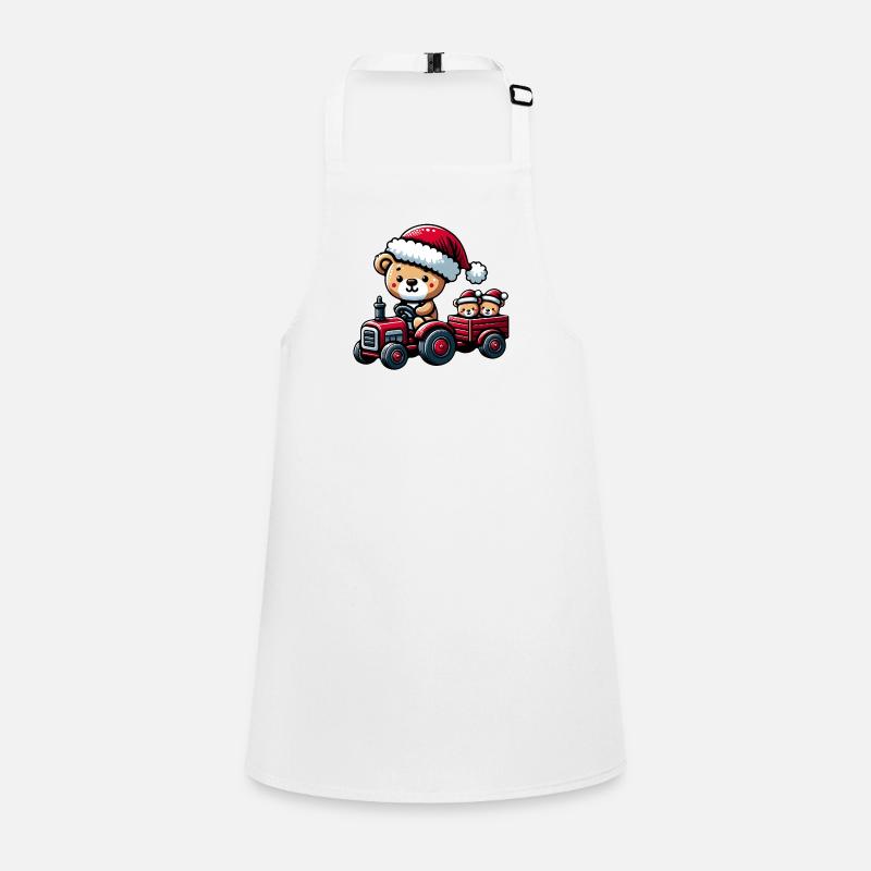 Teddy als Weihnachtsmann mit Traktor Schürze für Kinder