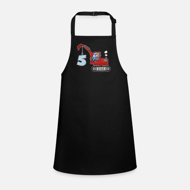 Excavator 5th Birthday Children's Apron