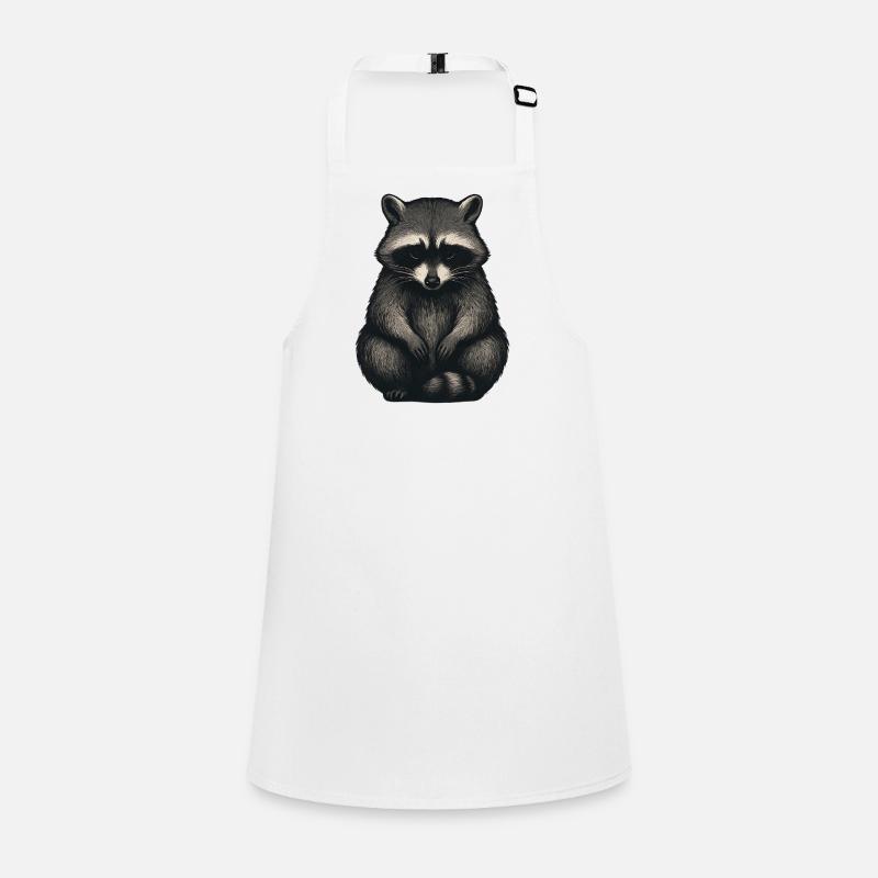Sad raccoon in night forest style Children's Apron