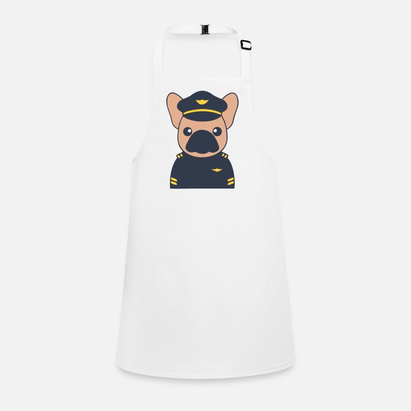 Frenchie Pilot Captain Uniform Children's Apron
