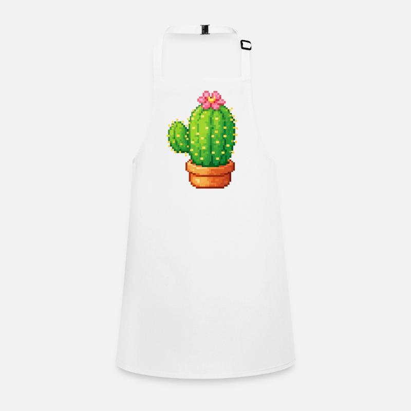 Pixelkaktus mit Blüte Schürze für Kinder
