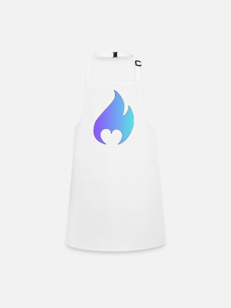 Flamme avec cœur - Tablier Enfant - blanc - Devant