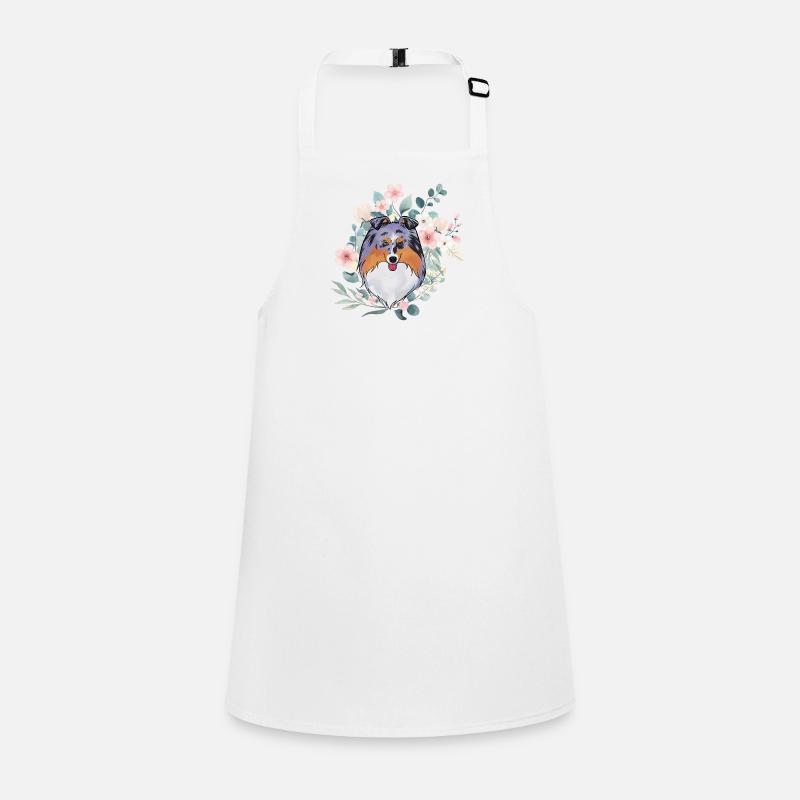 Fleurs de merle bleu Sheltie Tablier Enfant