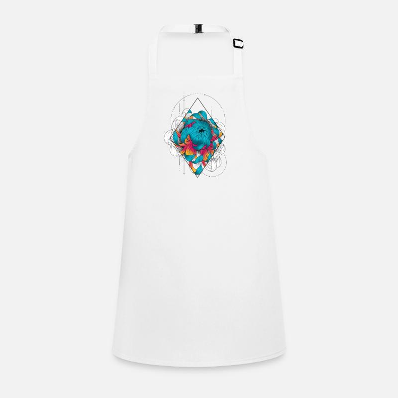 Fleur de chrysanthèmes japonaise en couleur turquo Tablier Enfant