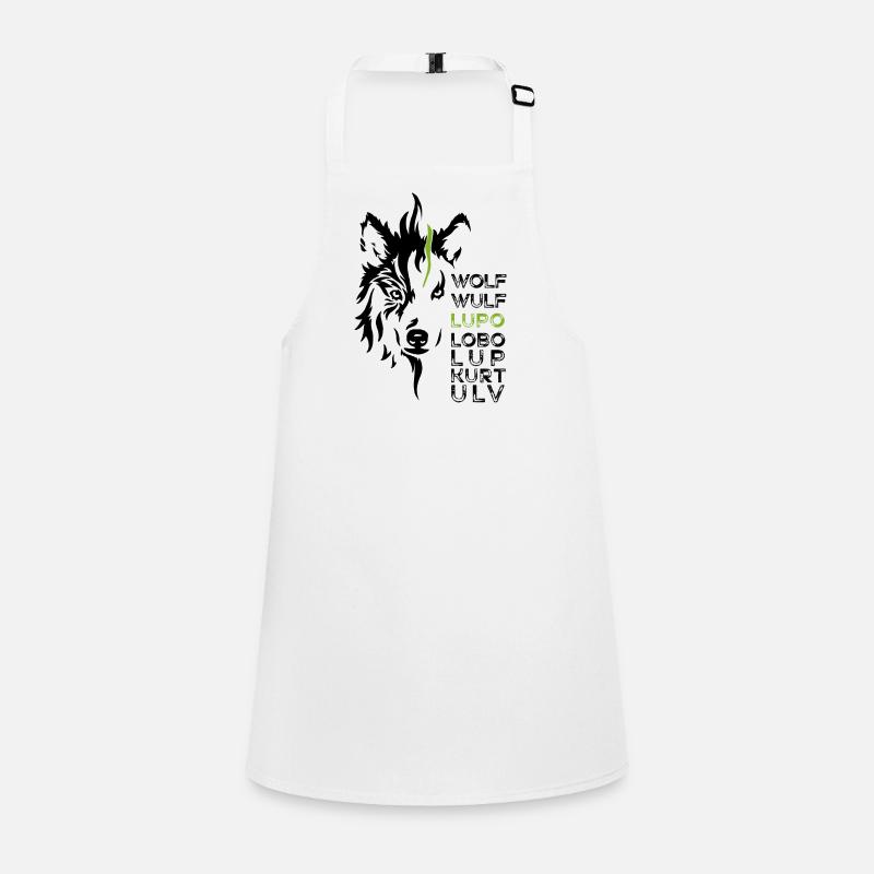 GOWILD Wolf - allover design - black-green Children's Apron