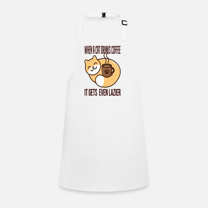 When a cat drinks coffee it gets even lazier Tablier Enfant