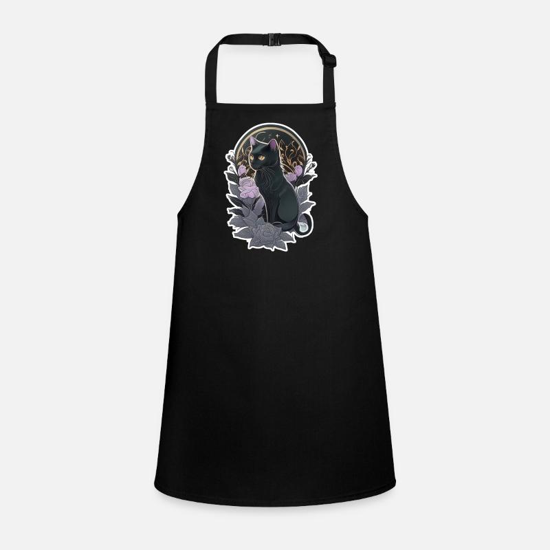 black cat gothic style Children's Apron