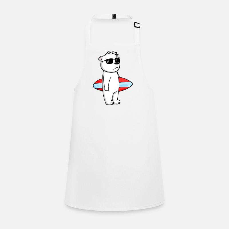 Planche de surf Polar Bear Surfing Bear Cool - Vacances Tablier Enfant
