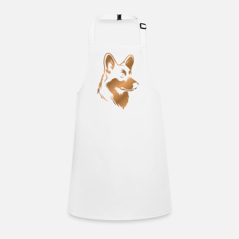 Corgi drawing dog head bronze Children's Apron