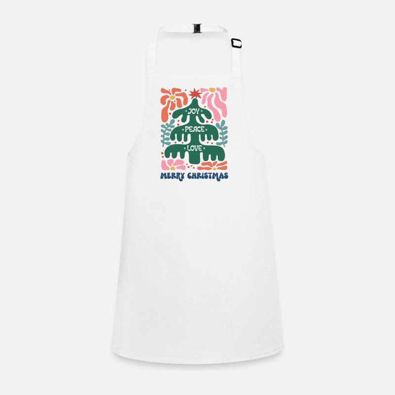 Joy Peace Love Merry Christmas Boho Style Children's Apron