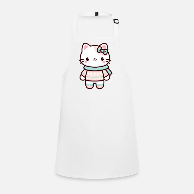 Mignon chat d’hiver illustration Tablier Enfant
