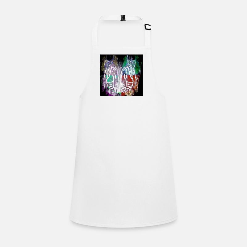 Neon Skeletal Hands Split Art Children's Apron