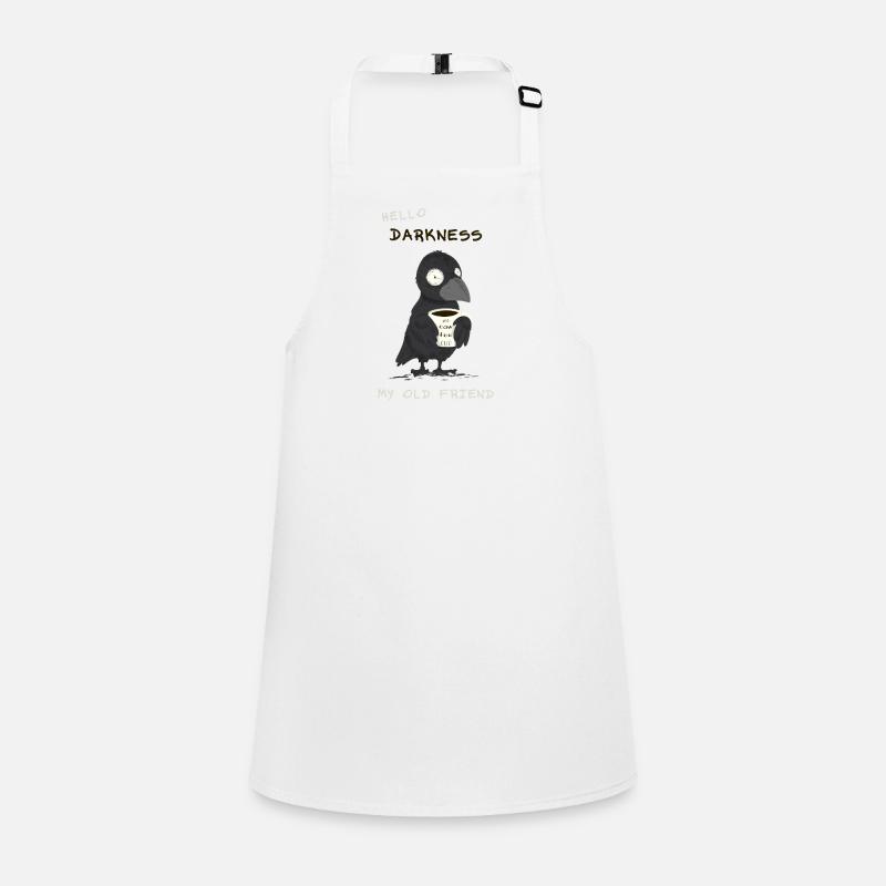 Raven with Coffee Mug – Dark Friendship Children's Apron