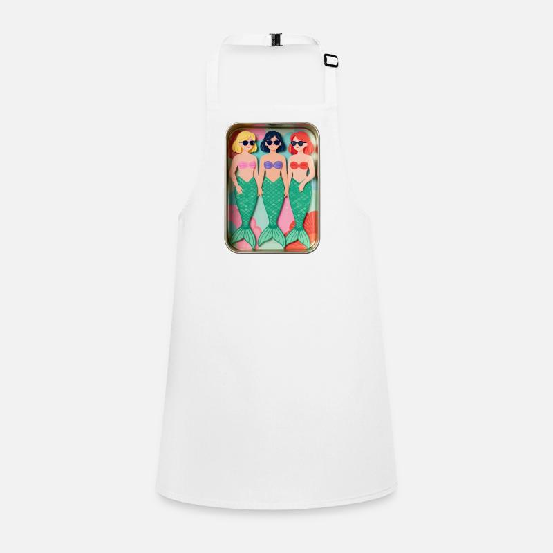 Three mermaids in a tin Children's Apron