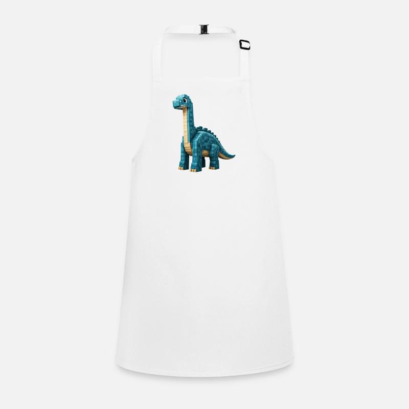 Pixel Brontosaurus Children's Apron