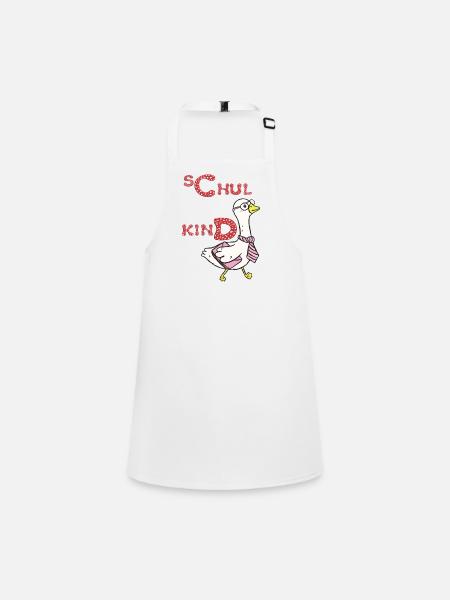 Schoolchild Duck - Children's Apron - white - Front